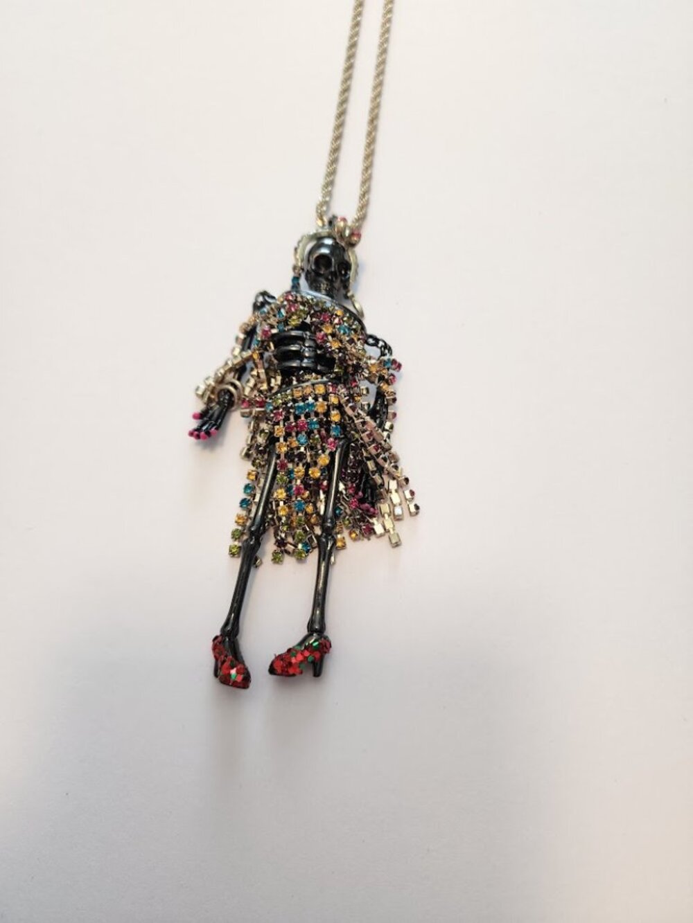 Betsey Johnson Skeleton Pendant Long Necklace - Picture 6 of 7